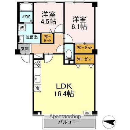ハイム城山[3DK/60m2]の間取図