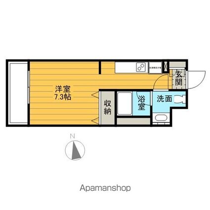パークアクシス亀戸中央公園[1R/24.97m2]の間取図