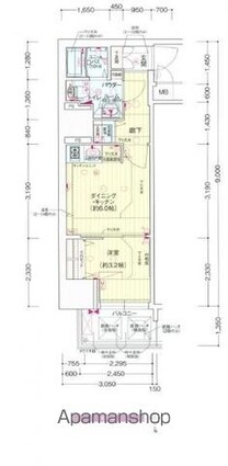 プレサンス松屋町グレース[1DK/27.87m2]の間取図