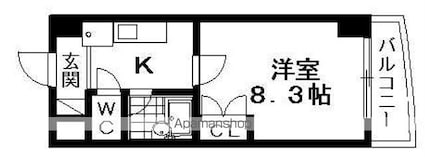コンフォート太陽[1K/24m2]の間取図
