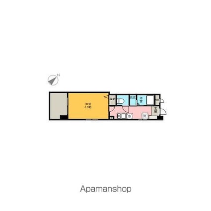 パルコートいせや[1K/24.03m2]の間取図