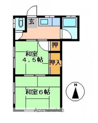 広島県広島市安芸区船越南３丁目[2K/32m2]の間取図