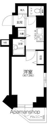 メインステージ大手町[1K/24.85m2]の間取図
