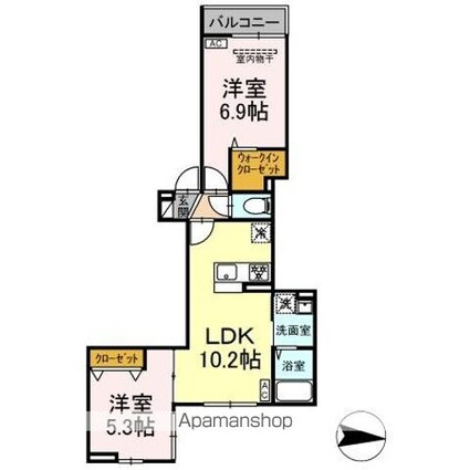 アンソレイエＩＩ[2LDK/49.31m2]の間取図
