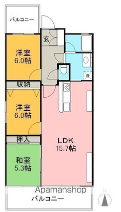 高知県高知市相模町[3LDK/71.36m2]の間取図