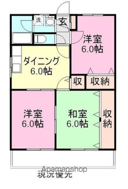 高橋ユーミーマンション[3DK/60.97m2]の間取図