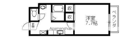 Ｃｈａｍｂｒｅ[1K/27.4m2]の間取図