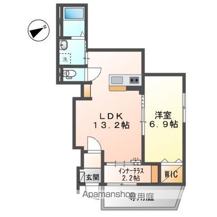 フィオーレ[1LDK/48.9m2]の間取図
