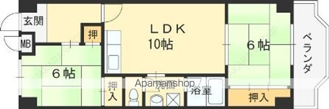 丸信リバーサイドコーポ2棟の間取り写真