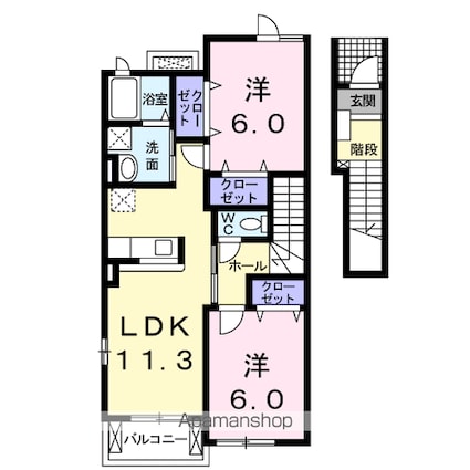 サニー・ＫⅠ[2LDK/58.48m2]の間取図