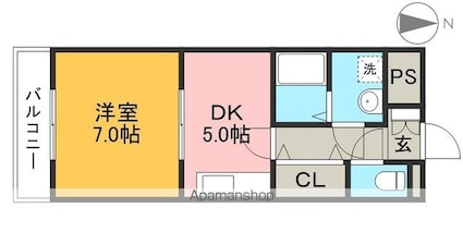 ボヌール・ヒル[1DK/31.5m2]の間取図