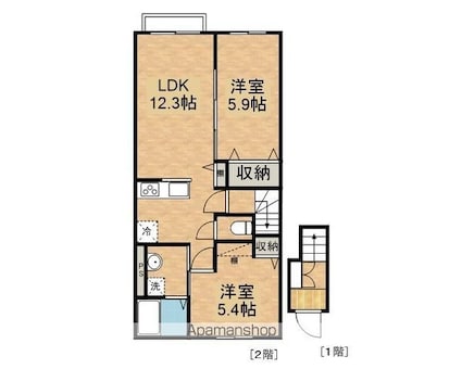 Ｕｒｂａｎ　Ｂｌｉｓｓ（アーバンブリス）[2LDK/52.75m2]の間取図