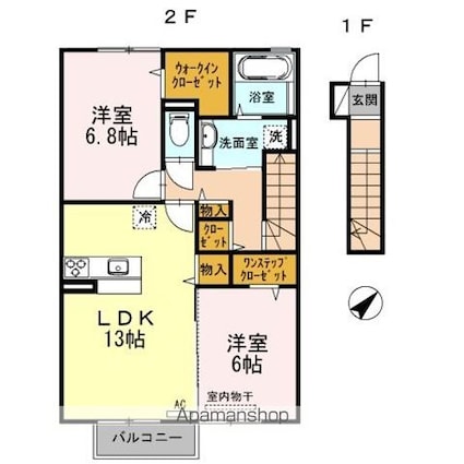 ラクス　コーフ[2LDK/68.74m2]の間取図