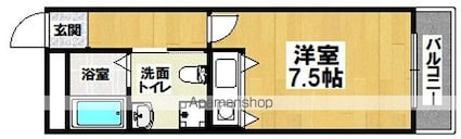アバンサール遠里小野[1R/21.87m2]の間取図