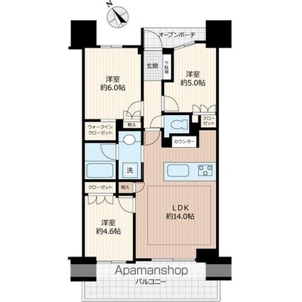 フェルモ南砂[3LDK/64m2]の間取図