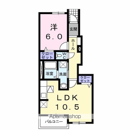 サピィーラフテル[1LDK/42.63m2]の間取図