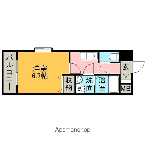 【福岡市博多区店屋町のマンションの間取り】