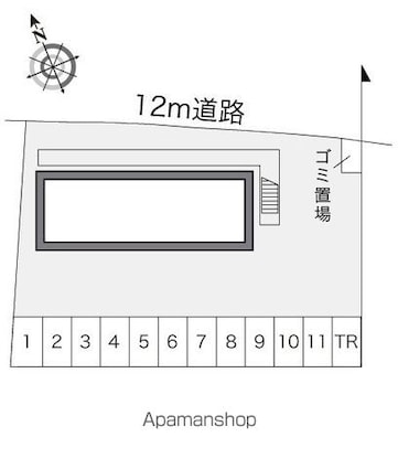 レオパレスコンフォート[1K/20.28m2]の配置図