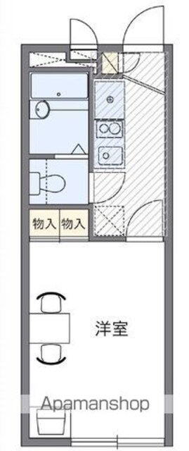 レオパレスメルスィーコリンヌ[1K/19.87m2]の間取図