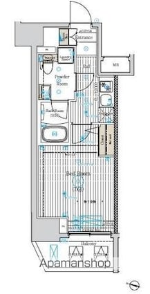 ベルグレード王子ＤＵＥ[1K/26.42m2]の間取図