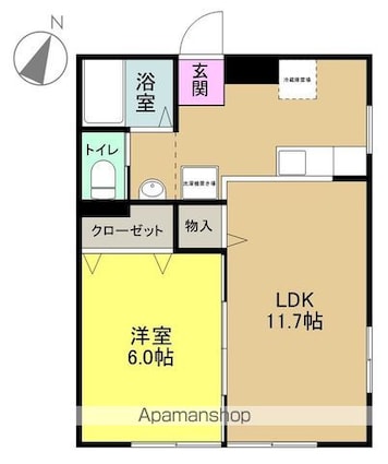 グリーンウッド[1LDK/44.71m2]の間取図