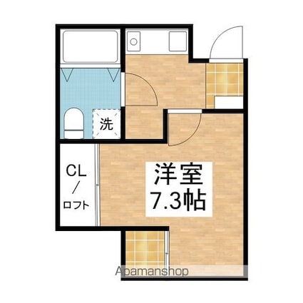 インフィニティ今池[1K/24.63m2]の間取図