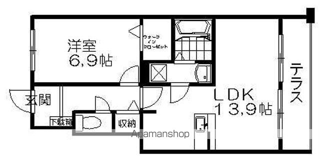 パストラルベル[1R/47.82m2]の間取図