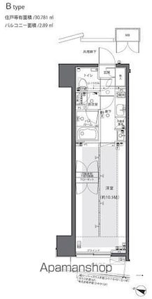 ＺＯＯＭ都庁前[1K/30.78m2]の間取図