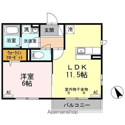 アルページュ[1LDK/40.51m2]の間取図