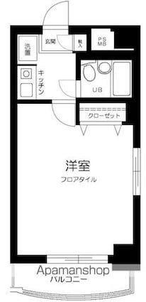 ダイアパレス錦糸町第三[1K/21.59m2]の間取図