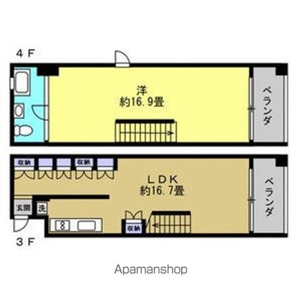 ＦＬＡＴＳ　ＧＡＺＥＲＹ[1LDK/69.9m2]の間取図
