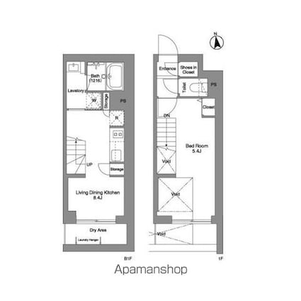 コンフォリア戸越公園[1LDK/37.02m2]の間取図