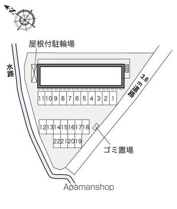 レオパレスセフィーロ[1K/22.35m2]の配置図