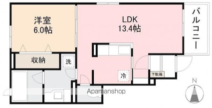クアトロ[1LDK/45.09m2]の間取図