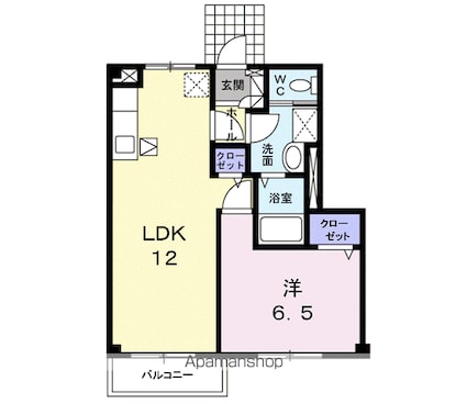 メゾン・クリスタルⅡ[1LDK/42.46m2]の間取図