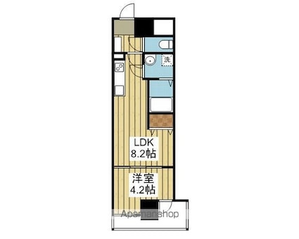 ＭＡＹＦＡＩＲ　ＨＯＮＭＡＣＨＩ　ＰＲＥＭＩＵＭ[1LDK/33.14m2]の間取図