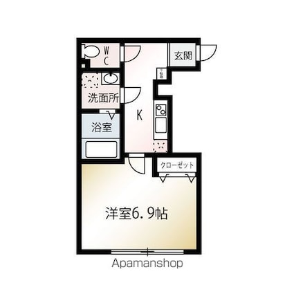 ＭＱｕａｒｔｏ瑞江Ⅱ[1K/24.6m2]の間取図