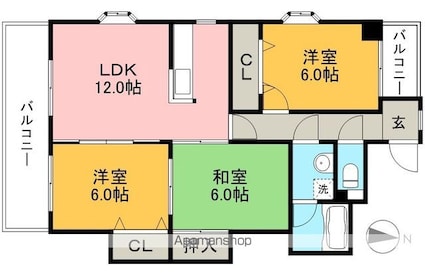 ルミエールⅢ[3LDK/73.63m2]の間取図