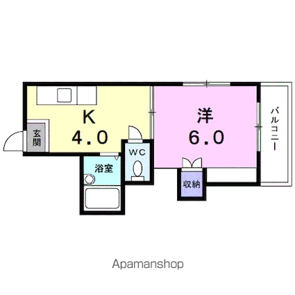 オックスフォードサーカスⅢ[1K/24.79m2]の間取図