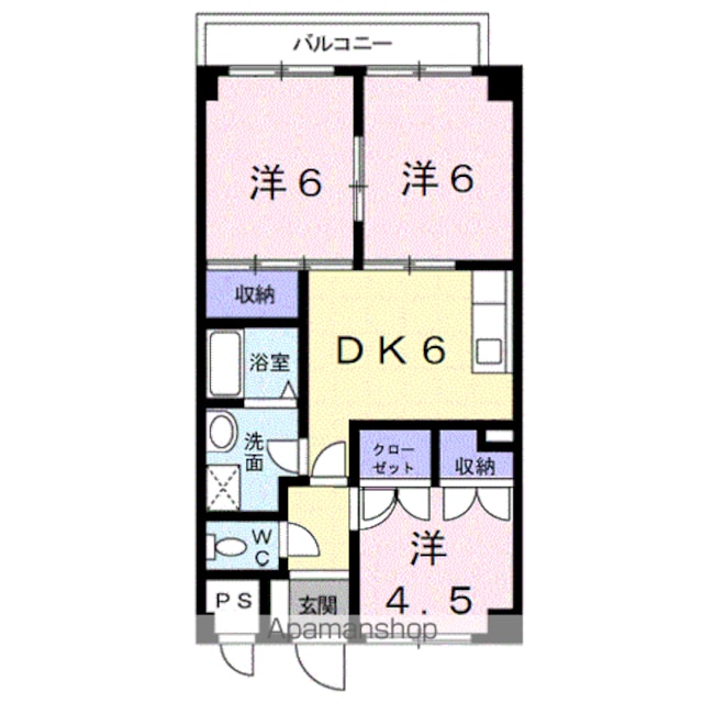 ハーベスト壱番館[3DK/56.16m2]の間取図