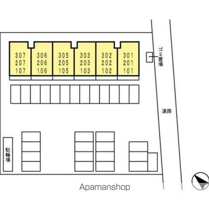 香川県綾歌郡宇多津町浜四番丁[1LDK/43.93m2]の配置図