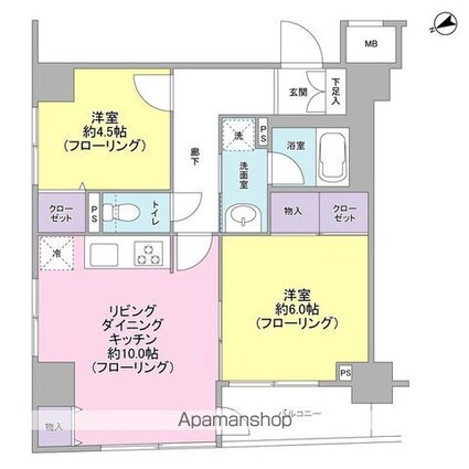 パートナーシップアパートメント[2LDK/53.06m2]の間取図