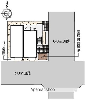 クレイノ香呑[1K/20.08m2]の配置図