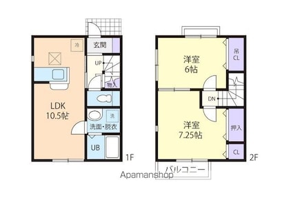 フェルト　Ｂ[2LDK/58m2]の間取図