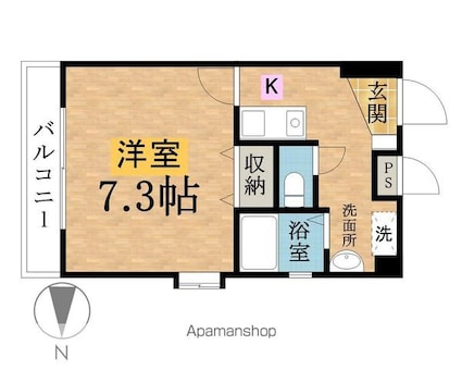 エスポワールⅡ[1K/24.18m2]の間取図