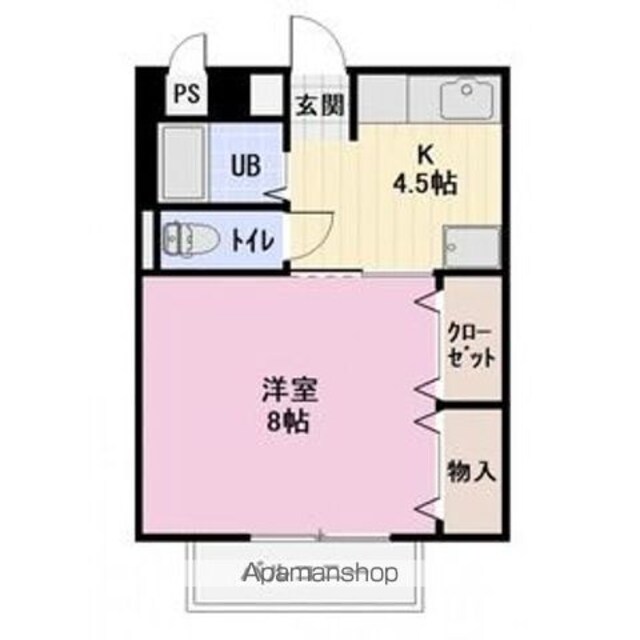 Ｓｕｒｐｌｕｓ　Ｏｎｅ　ＭＡＲＵＩ[1K/28.03m2]の間取図