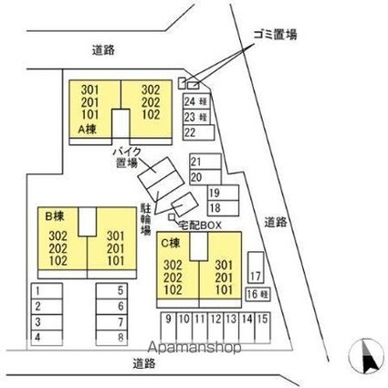 ＫＩＭＩＫＯ　Ｃ棟[2LDK/58.37m2]の配置図