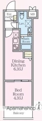 ＨＹ’ｓ桜台[1DK/25.51m2]の間取図