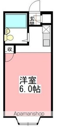 クロノス小川町[1R/16.37m2]の間取図
