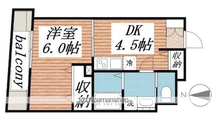 桜山ハイツ[1DK/30.67m2]の間取図